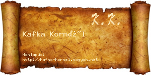 Kafka Kornél névjegykártya